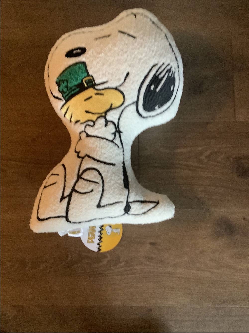 Snoopy Plush Throw Pillow with Woodstock Accent - White and Yellow